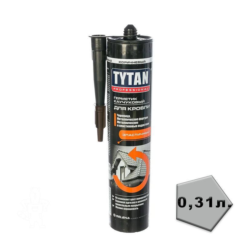 Герметик каучуковый кровельный коричневый 310 мл TYTAN