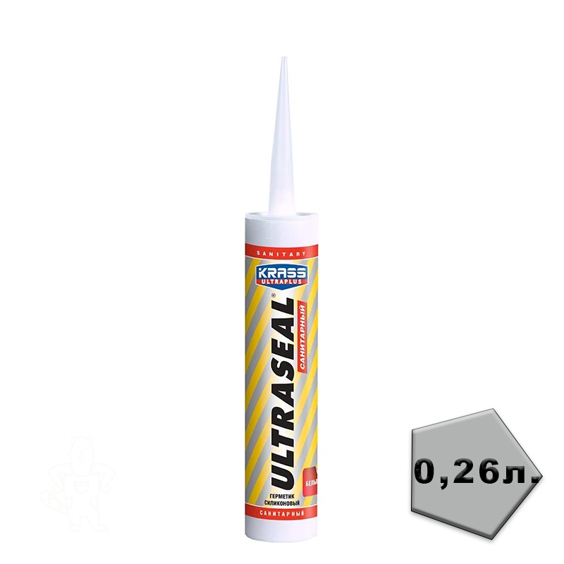 Герметик силиконовый санитарный белый 260мл. KRASS