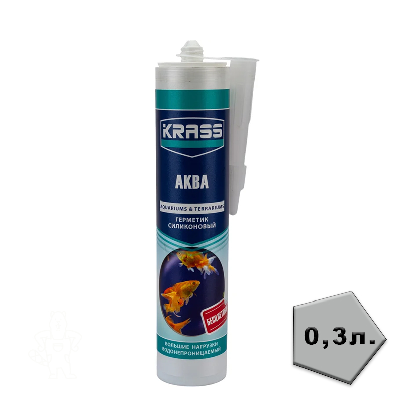 ГЕРМЕТИК СИЛИКОН. ДЛЯ АКВАРИУМОВ ПРОЗР. 300МЛ. KRASS