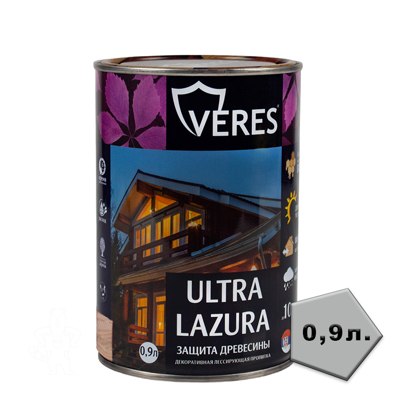 ВЕРЕС УЛЬТРА ЛАЗУРА № 1 БЕСЦВЕТНЫЙ 0,9 Л "VERES"