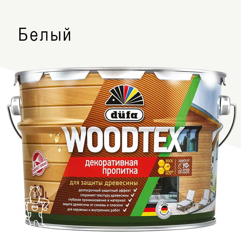 Пропитка Dufa Woodtex белая 10 л.,