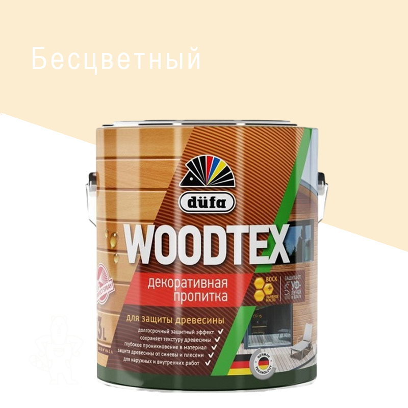 Пропитка Dufa Woodtex бесцветная 3 л.,