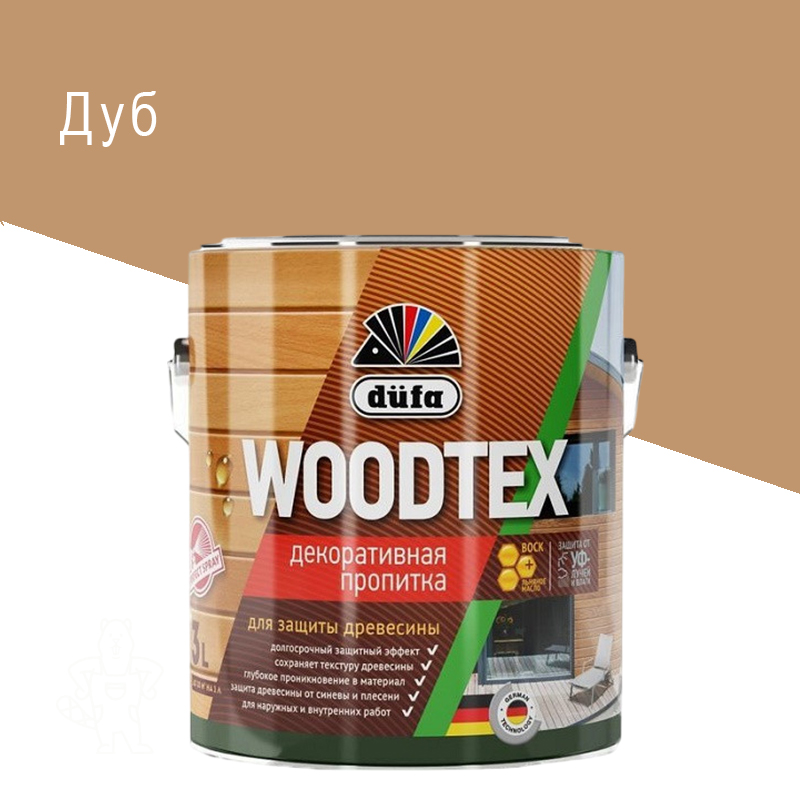 Пропитка Dufa Woodtex дуб 3 л.,