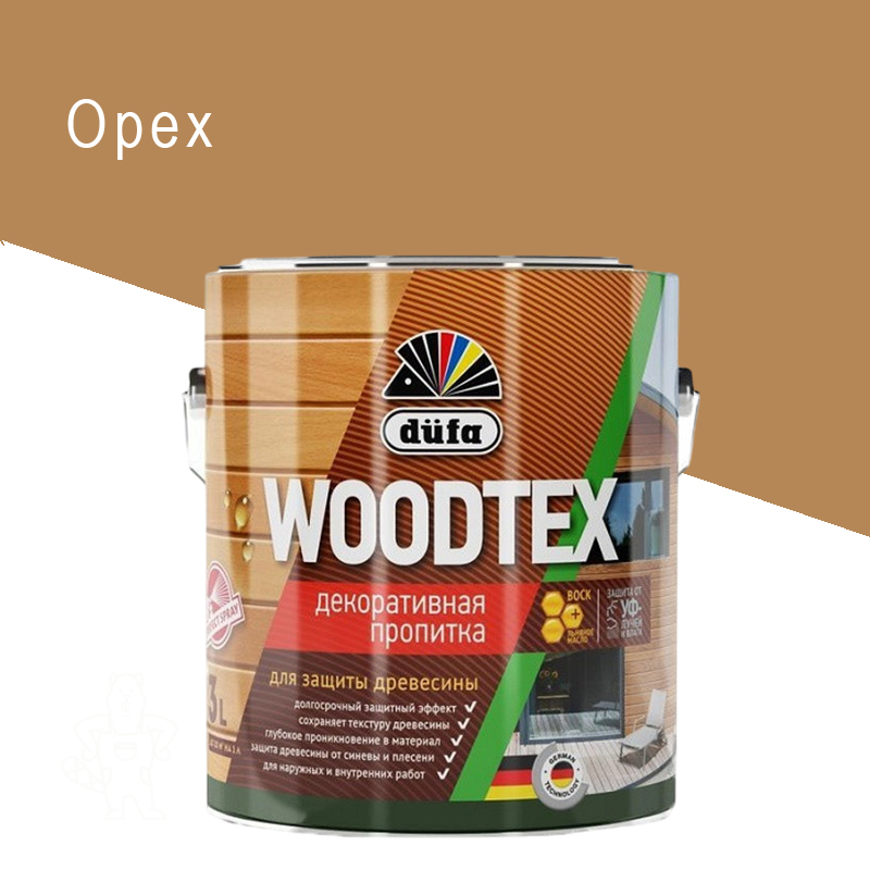 Пропитка Dufa Woodtex орех 3 л.,