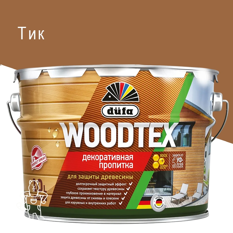 Пропитка Dufa Woodtex тик 10 л.,