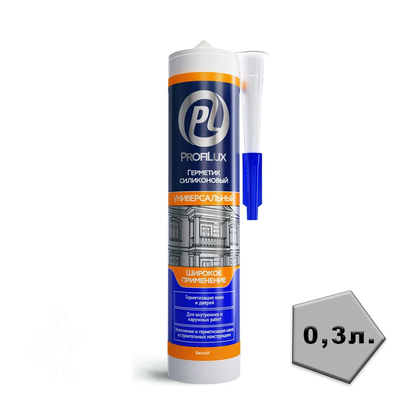 Герметик силиконовый универсальный Profilux белый 300 мл.,