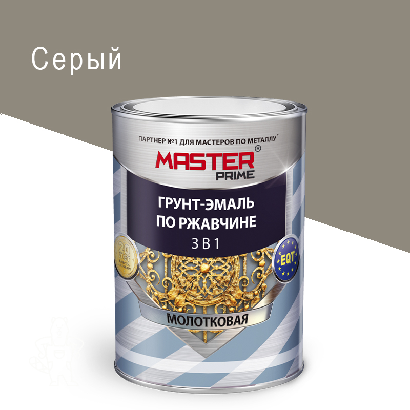 Мастер Грунт-эмаль 3в1 молотковая 2кг серая