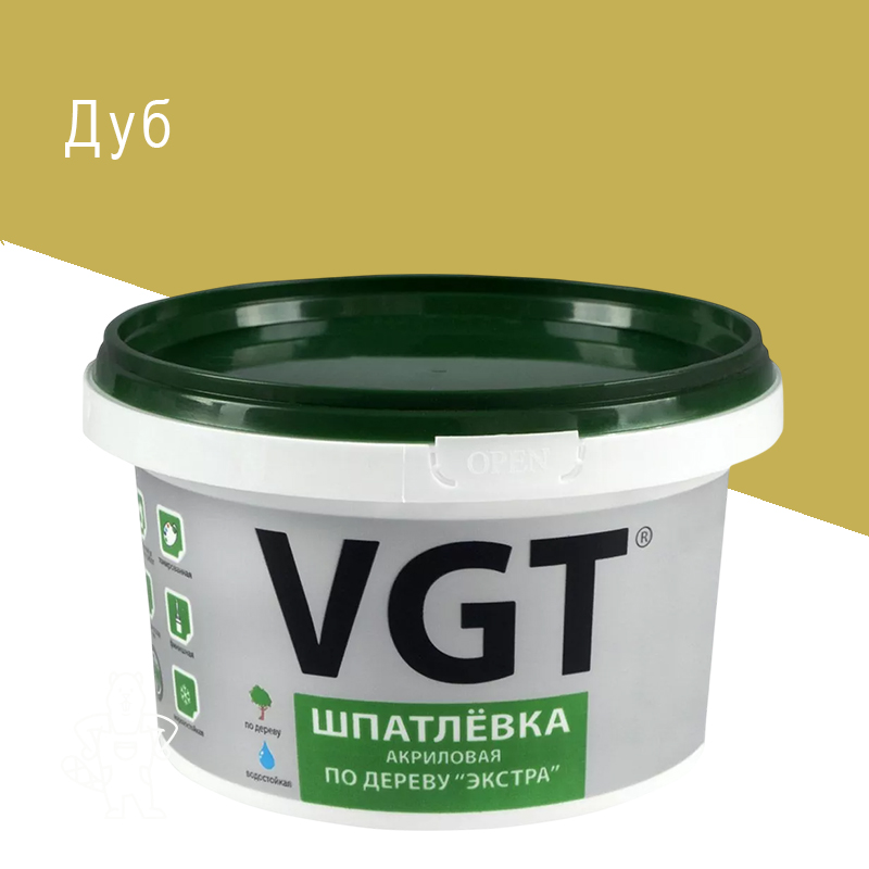 ШПАТЛЕВКА ПО ДЕРЕВУ "ЭКСТРА" ДУБ 1 КГ (6) "ВГТ"