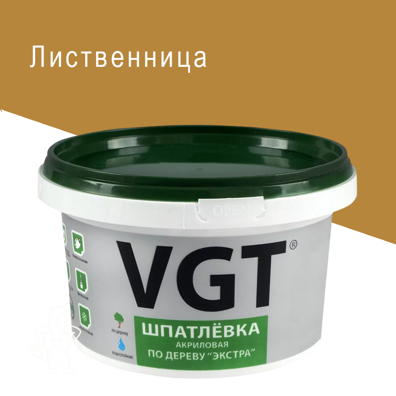 ШПАТЛЕВКА ПО ДЕРЕВУ "ЭКСТРА" ЛИСТВЕННИЦА 1 КГ (6) "ВГТ"