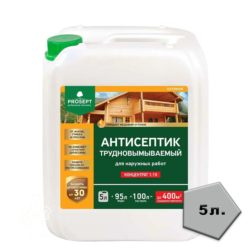 Антисептик защитный для древесины водный Prosept Exterior концентрат 1*19 5л,