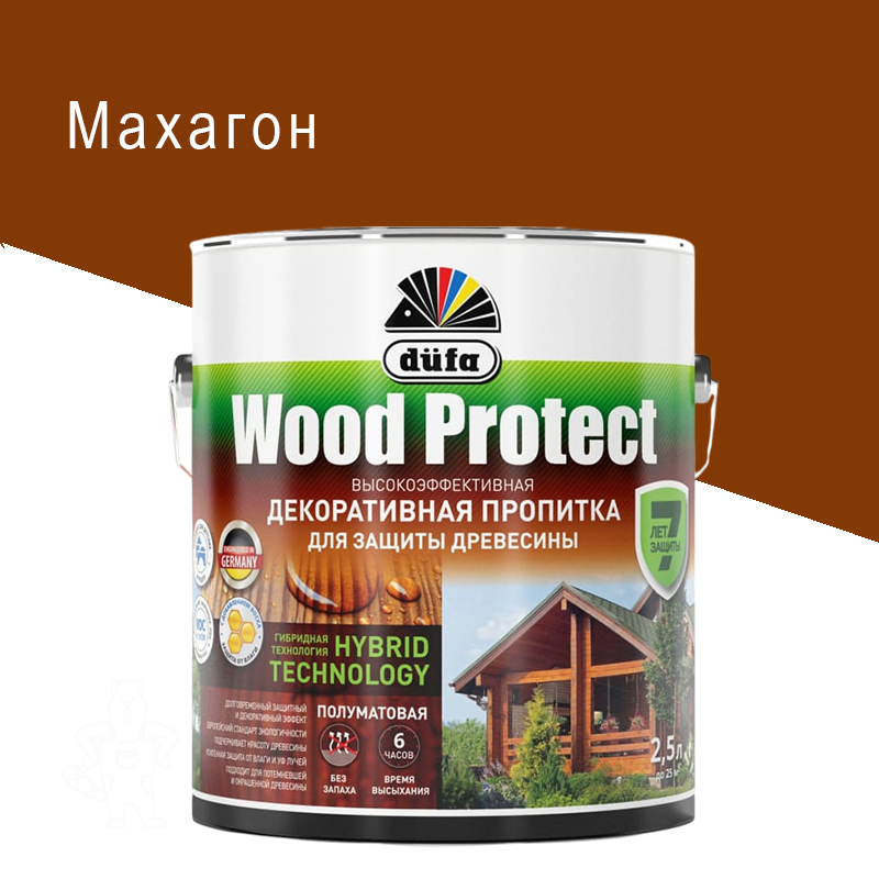 Пропитка декорат. для древесины Dufa Protect махагон 2,5л.