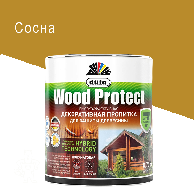 Пропитка декорат. для древесины Dufa Wood Protect сосна 0,75л.