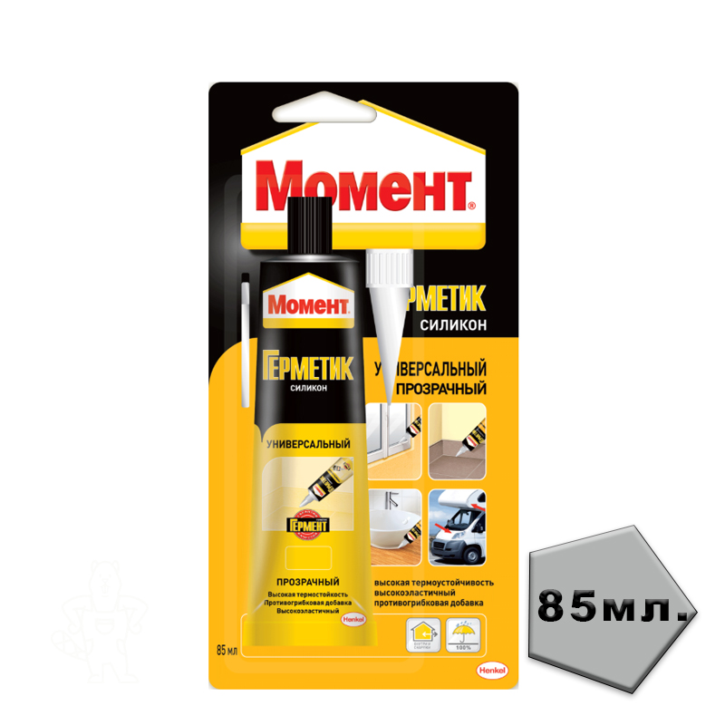 Герметик МОМЕНТ силиконовый универс. прозрачный 85 мл