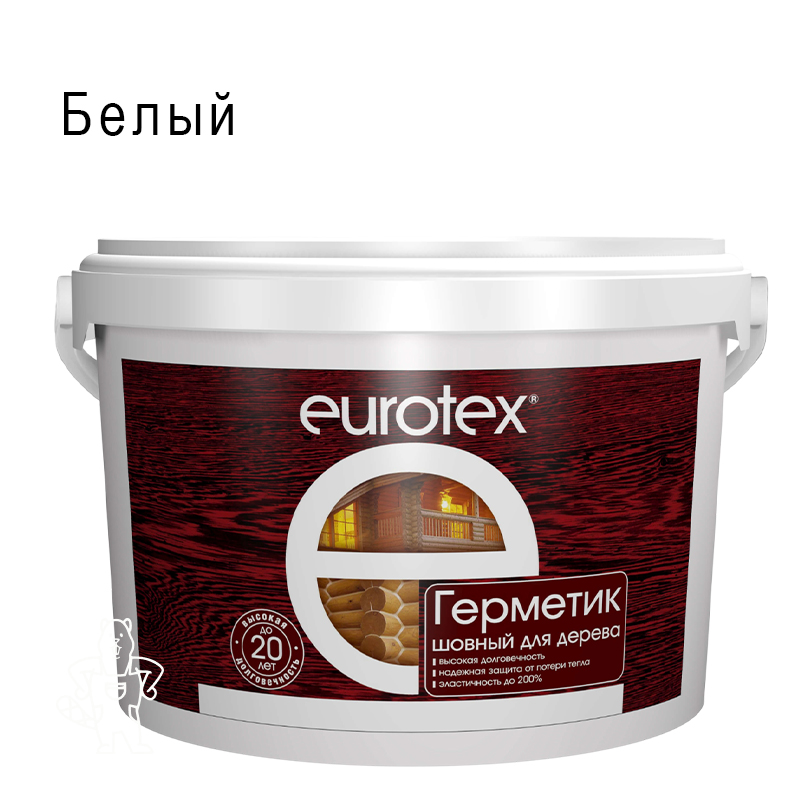 Герметик шовный д/дерева "Евротекс" белый 3 кг РОГНЕДА