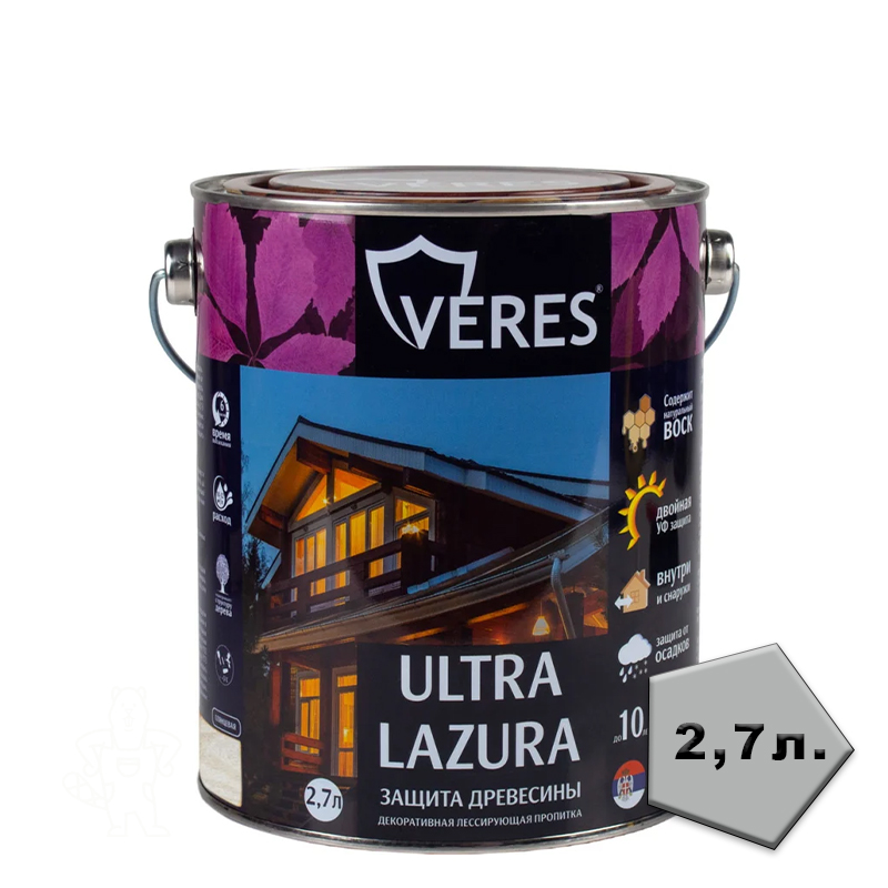 ВЕРЕС УЛЬТРА ЛАЗУРА № 1 БЕСЦВЕТНЫЙ 2,7 Л "VERES"