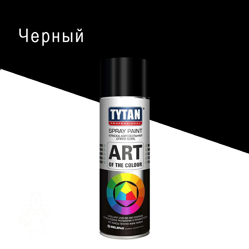 Краска аэрозольная матовая черная 400 мл., TYTAN