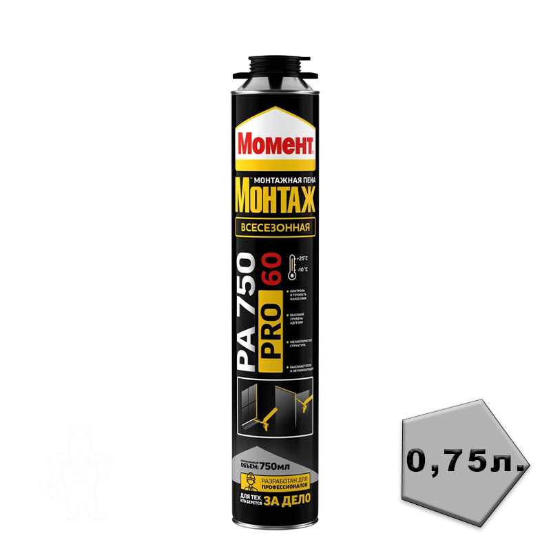 Пена монтажная Момент 750мл. ПРОФИ PRO750 Всесезонная