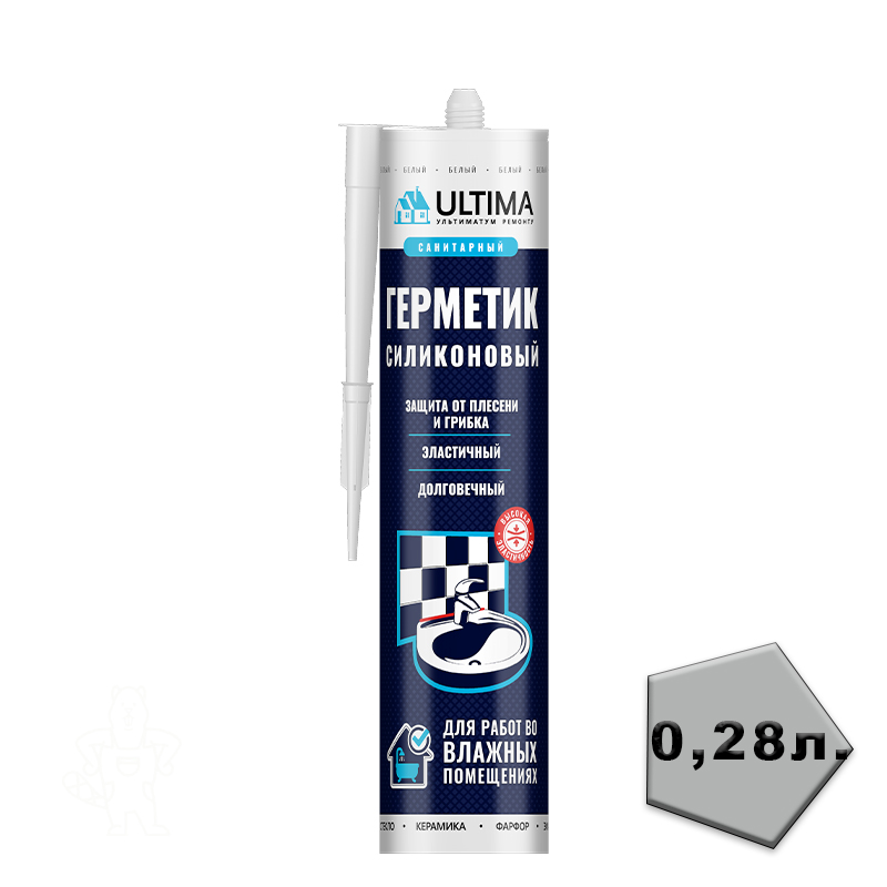 Герметик силиконовый для влажных помещений санит.ULTIMA 280 г