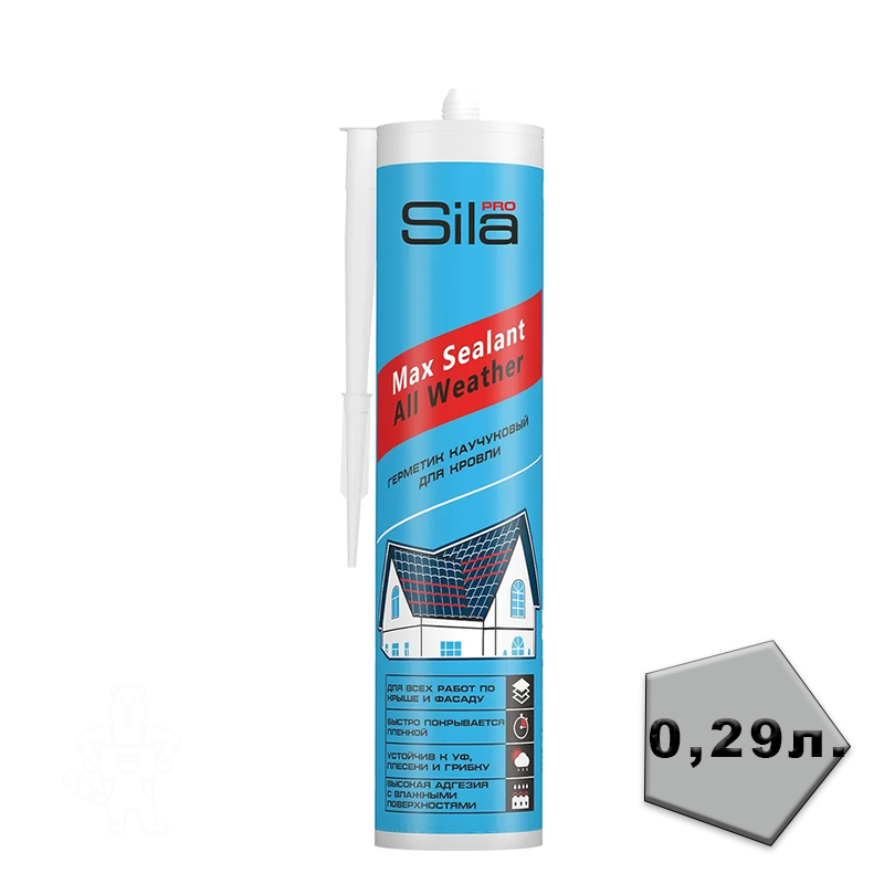 ГЕРМЕТИК КАУЧУКОВЫЙ ДЛЯ КРОВЛИ 290 МЛ ЧЕРНЫЙ SILA PRO MAX