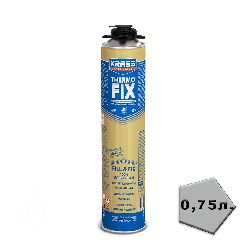 Клей-пена KRASS для теплоизоляционных работ 0,75л РОССИЯ