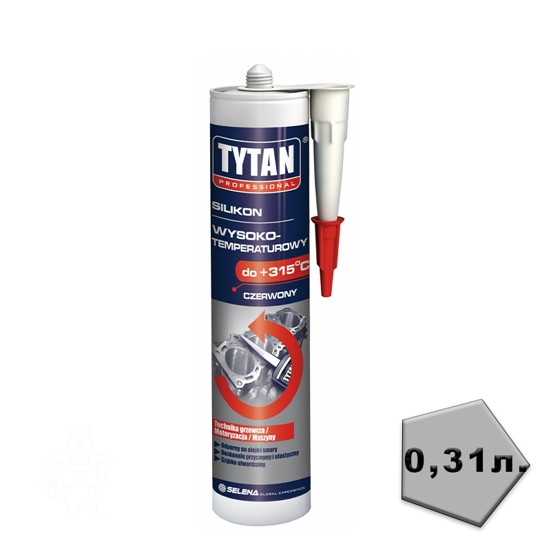 Герметик TYTAN силик. высокотемпературный красный 310мл.