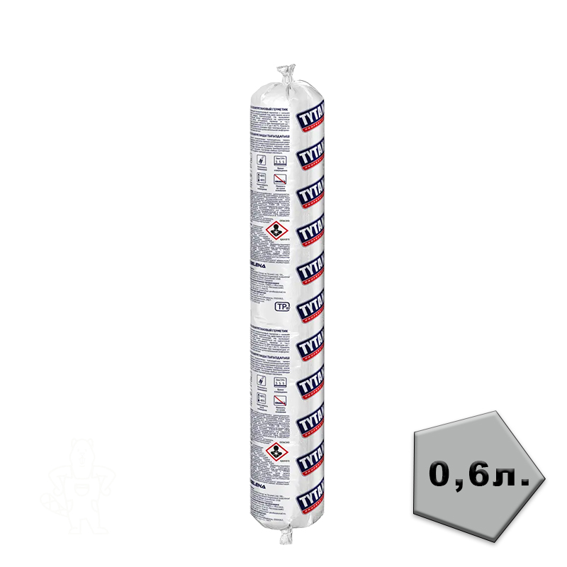 Герметик TYTAN полиуретан серый 600мл. брикет