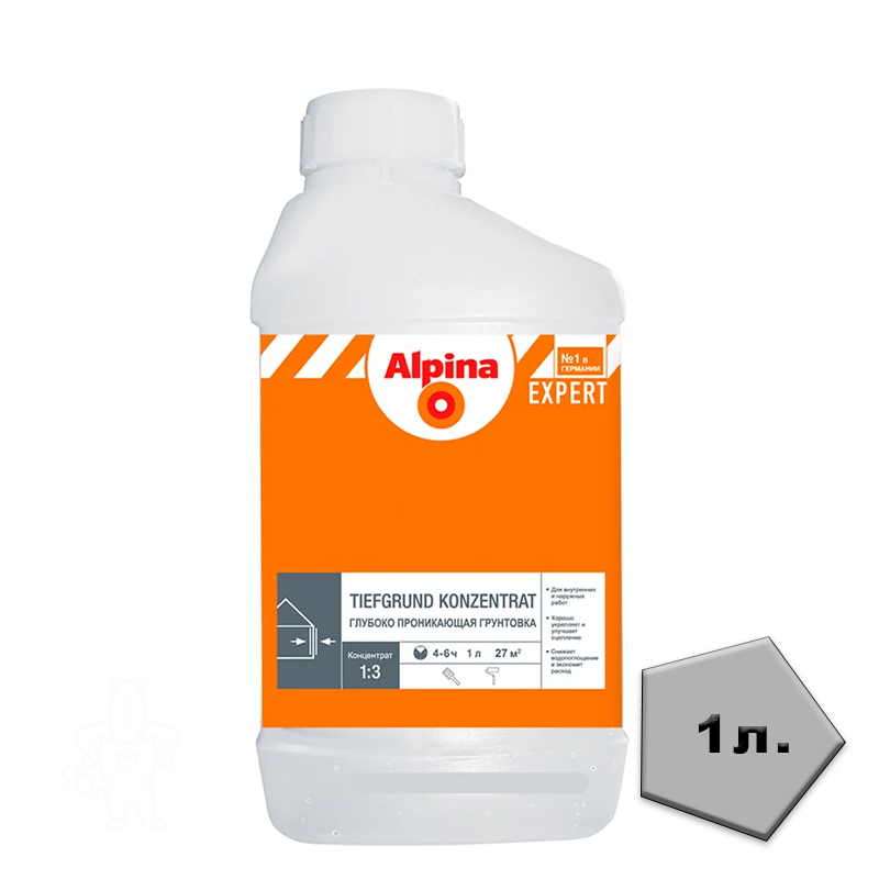 Грунтовка Глубокого проникновения ALPINA "EXPERT TIEFGRUND KONZENTRAT" 1Л