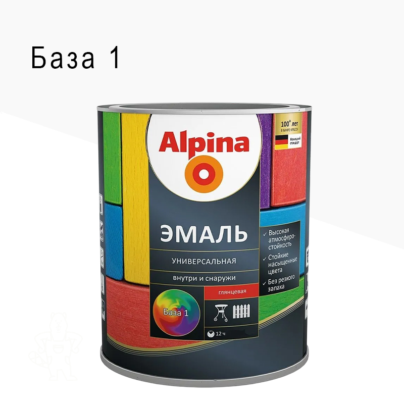 ЭМАЛЬ АЛКИД. УНИВ. ГЛЯНЦ. БЕЛАЯ БАЗА 1 0,75Л ALPINA