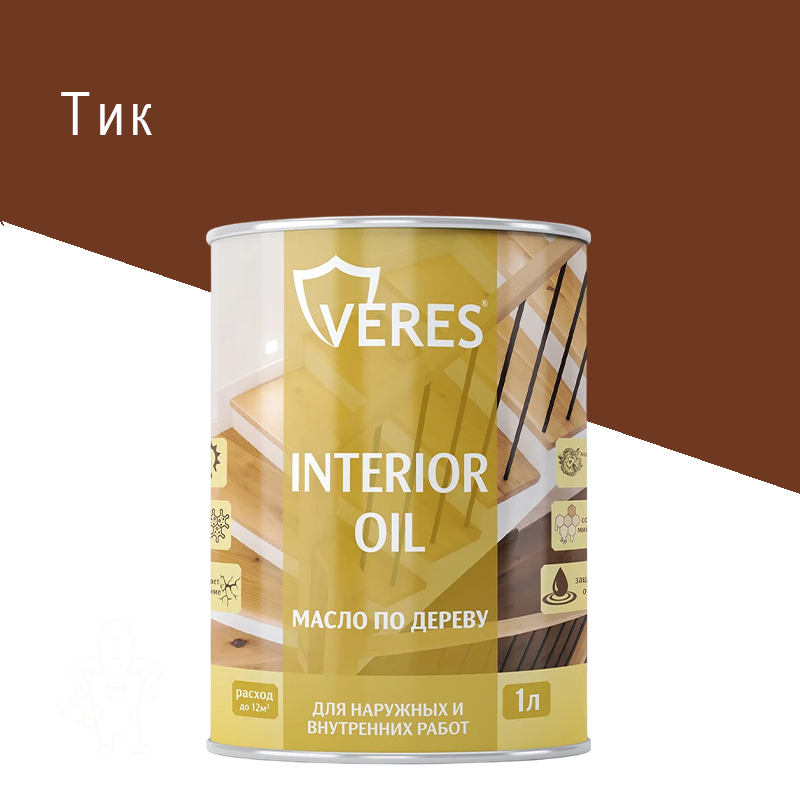 МАСЛО ПО ДЕРЕВУ "INTERIOR OIL" ТИК 1 Л "VERES"