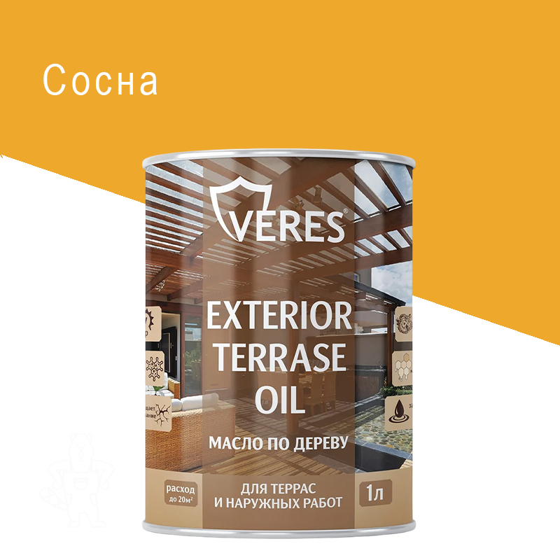 МАСЛО ПО ДЕРЕВУ "EXTERIOR TERRASE OIL" СОСНА 1 Л "VERES"