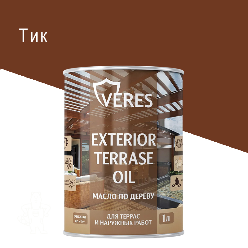 МАСЛО ПО ДЕРЕВУ "EXTERIOR TERRASE OIL" ТИК 1 Л "VERES"