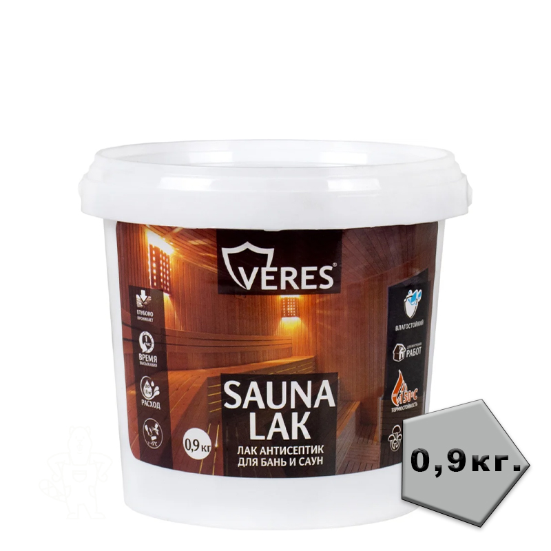 Лак акриловый для бань и саун 0,9 л "VERES"