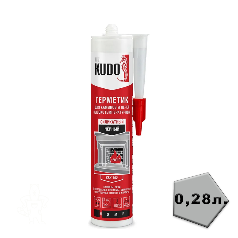 Герметик силикатный для печей и каминов KUDO KSK-702 черный 280мл