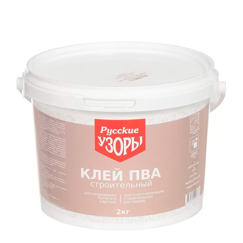 Клей ПВА Русские узоры строительный 2кг.