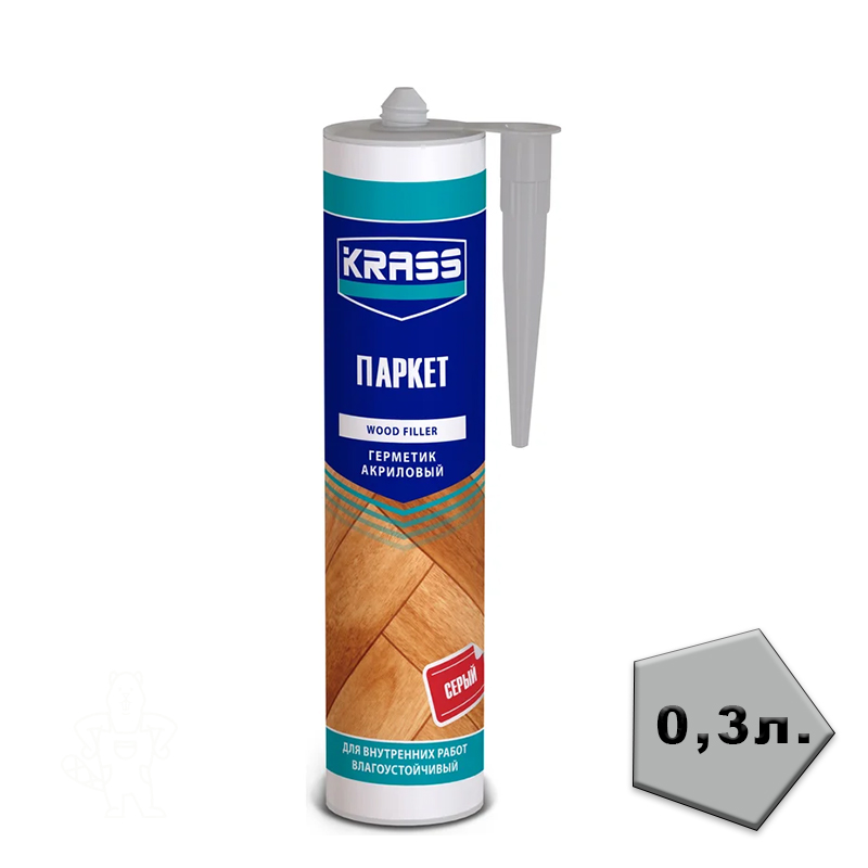 Герметик по дереву KRASS акриловый серый 300мл