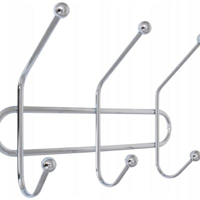 Вешалка металлическая 3 крючка в ассорт