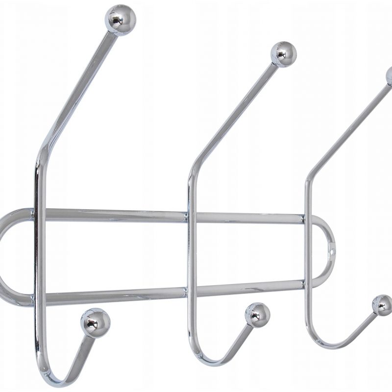 Вешалка металлическая 3 крючка в ассорт