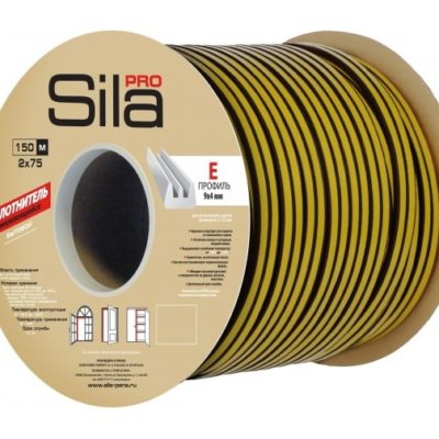 Уплотнитель Е150 9*4 мм самоклеящ белый