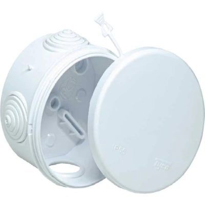 Коробка установочная черная расп. для с/п д. 60мм в.40мм круглая с плоской крышкой ТУСО