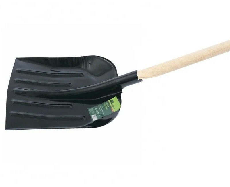 Лопата снеговая металлическая малая с черенком
