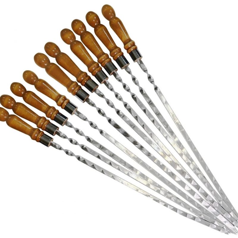 Шампур усиленный деревянная ручка 55см.