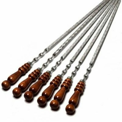 Шампур усиленный с деревянной ручкой 50 см