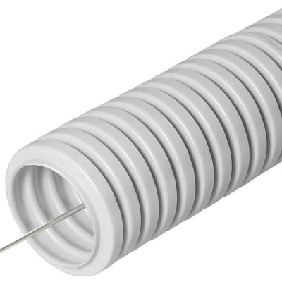 Труба гофрированная легкая с зондом СЕРАЯ (бухта - 25