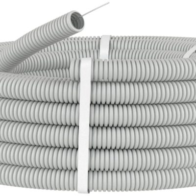 Труба гофрированная легкая с зондом СЕРАЯ (бухта - 25