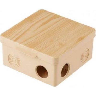 Коробка распаячная 100х100х30 текстура сосна с винтом СВ (50 шт/кор)