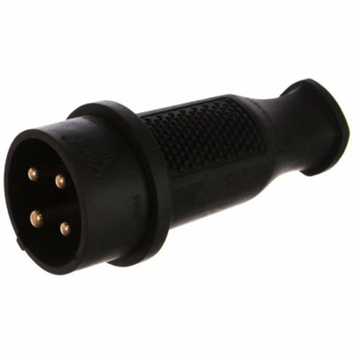 Вилка трехфазная 3Р+Е 3х32А 380V (каучук) Lezard (1/72)