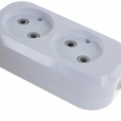 Колодка удлинителя 2 гн. с/з АБС-пластик UNIVersal (1/100)