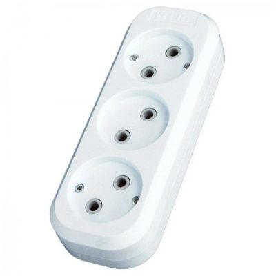 Колодка удлинителя 3 гн. с/з АБС- пластик UNIVersal (1/100)