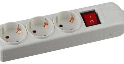 Колодка удлинителя 3 гн. с/з с выкл. АБС- пластик UNIVersal (1/100)