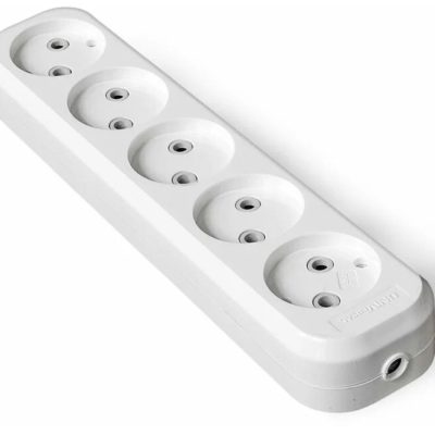 Колодка удлинителя 5 гн. б/з АБС- пластик UNIVersal (1/60)